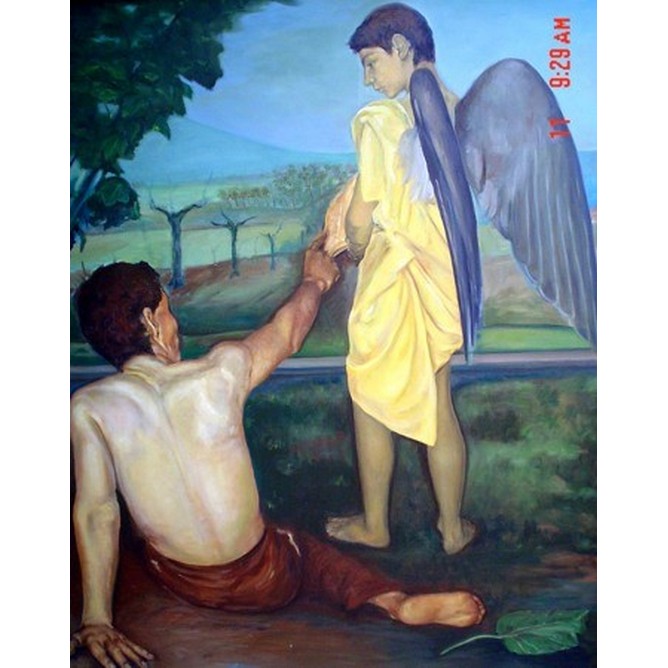La vocazione di Sant'Agostino (fase di realizzaz.)